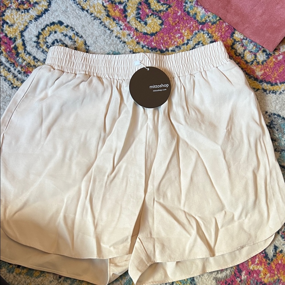 Mittoshop Women's Light Cream Athletic Shorts